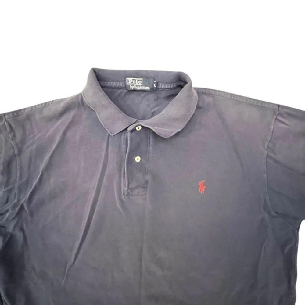 Ralph‎ Lauren Polo Shirt Mens Large Blue Short Sleeve Red Pony Vintage 90s